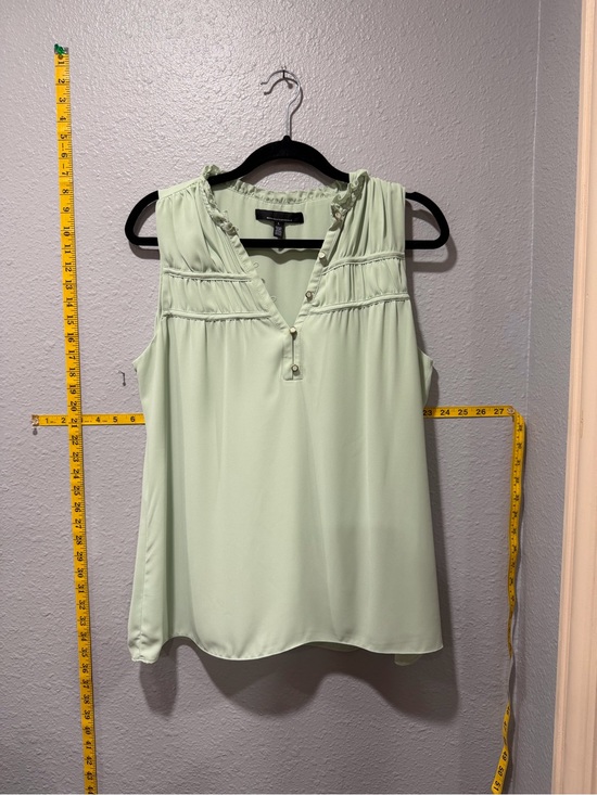 White House Black Market Tops - White House Black Market Mint Green Sleeveless Pleated Blouse Size L